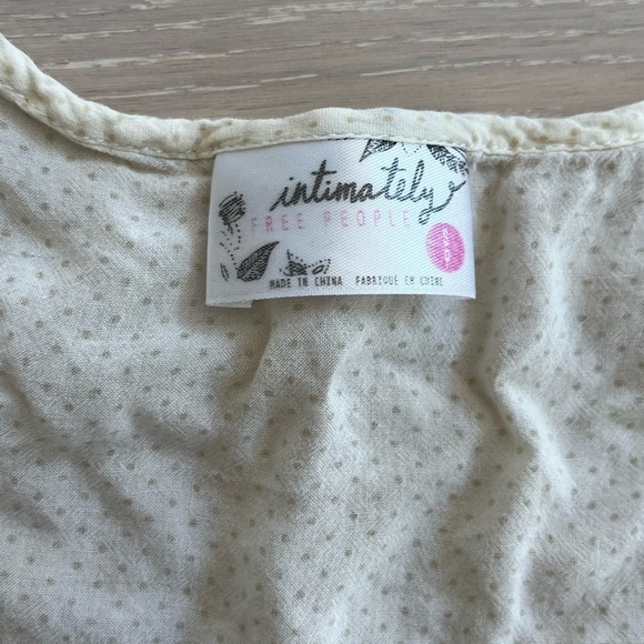 Intimately Free People voile trapeze  Lace Tunic cream dot slip sz small - Picture 8 of 11